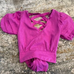 Purple cropped dress shirt